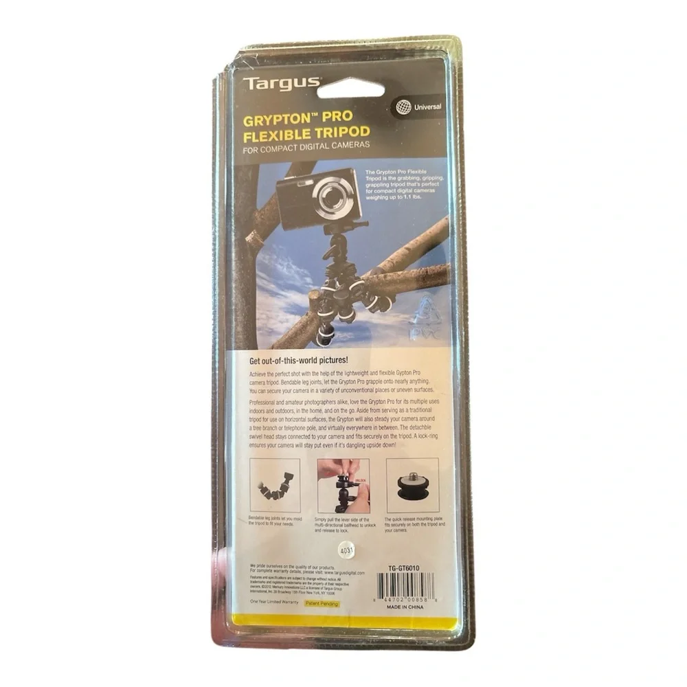 Targus GRYPTON PRO FLEXIBLE TRIPOD FOR COMPACT DIGITAL CAMERAS NEW IN PACKAGING
